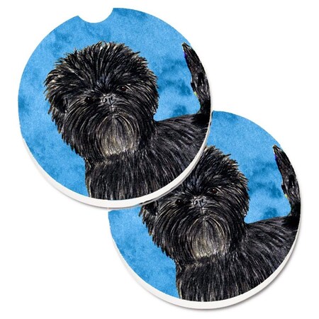 Carolines Treasures Blue Affenpinscher Set of 2 Cup Holder Car Coaster SS4787-BUCARC